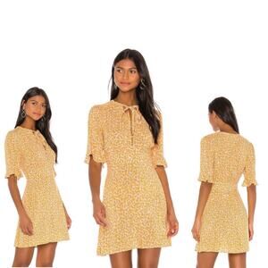 Auguste the Label Women's Floral Dean Goldie Yellow Mini Dress Size 2